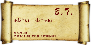 Büki Tünde névjegykártya